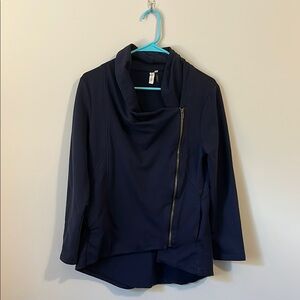 Navy Asymmetrical Zip Jacket my beloved